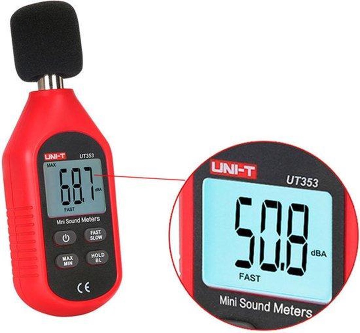 Zeer professionele Mini Decibelmeter / Geluidsmeter (35 tot 130 decibel ...