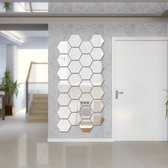 Spiegel Sticker Set - Grote Set - Zilverkleurig - Wandspiegel - Waterproof Badkamer - 16 cm x 18 cm - Groot - 21 Stuks