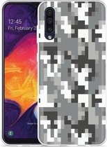 Galaxy A50 Hoesje Pixel Camouflage Grey - Designed by Cazy