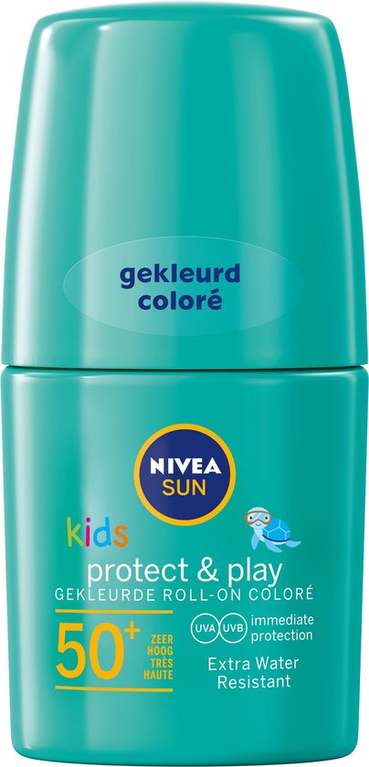 NIVEA SUN Kids Protect & Play Groene Roll-On Zonnebrand SPF 50+ - 50 ml