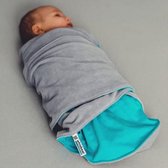 Whisbear - Swaddle Inbakerdoek organisch - Grijs/Blauw