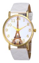 Hidzo Horloge Eiffeltoren ø 37 mm - Wit - In horlogedoosje