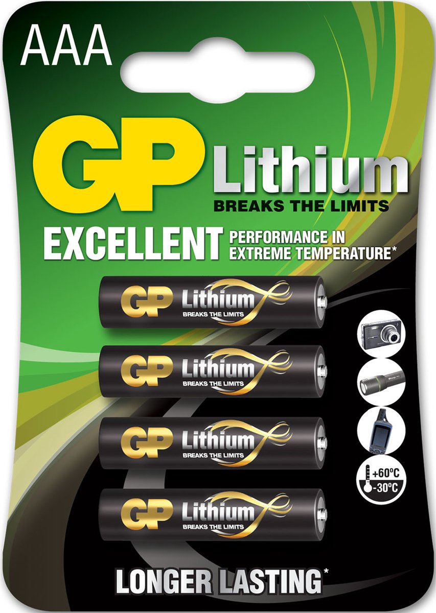 GP Batteries Lithium Primary AAA - 4 Wegwerpbatterij Alkaline