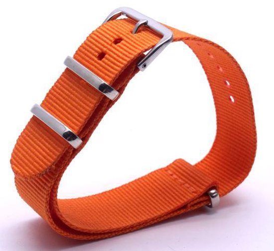 Premium Orange Nato strap 18mm - Horlogeband Oranje + luxe pouch - Straeppa