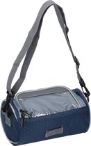 Fietsstuurtas navy/donkerblauw met smartphone houder 20 cm - Fiets stuurtassen/fietsvakantie