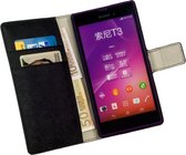 HC Zwart Sony Xperia Style T3 Book Flip Case Wallet Cover Cover