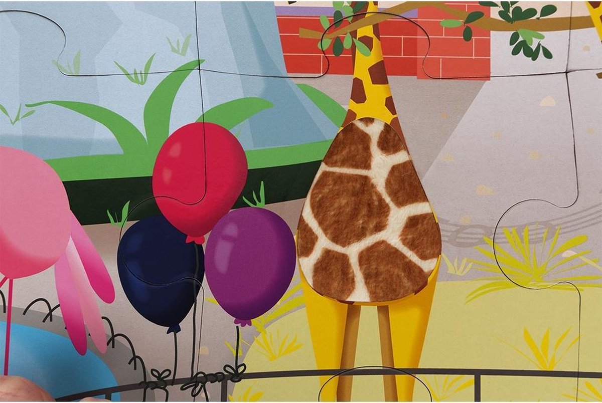 Janod - Voelpuzzel - Een dag in de dierentuin - 20 Grote stuks — afbeelding 11