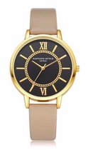 Hidzo Horloge LVPAI ø 37 mm - Kaki - Kunstleer