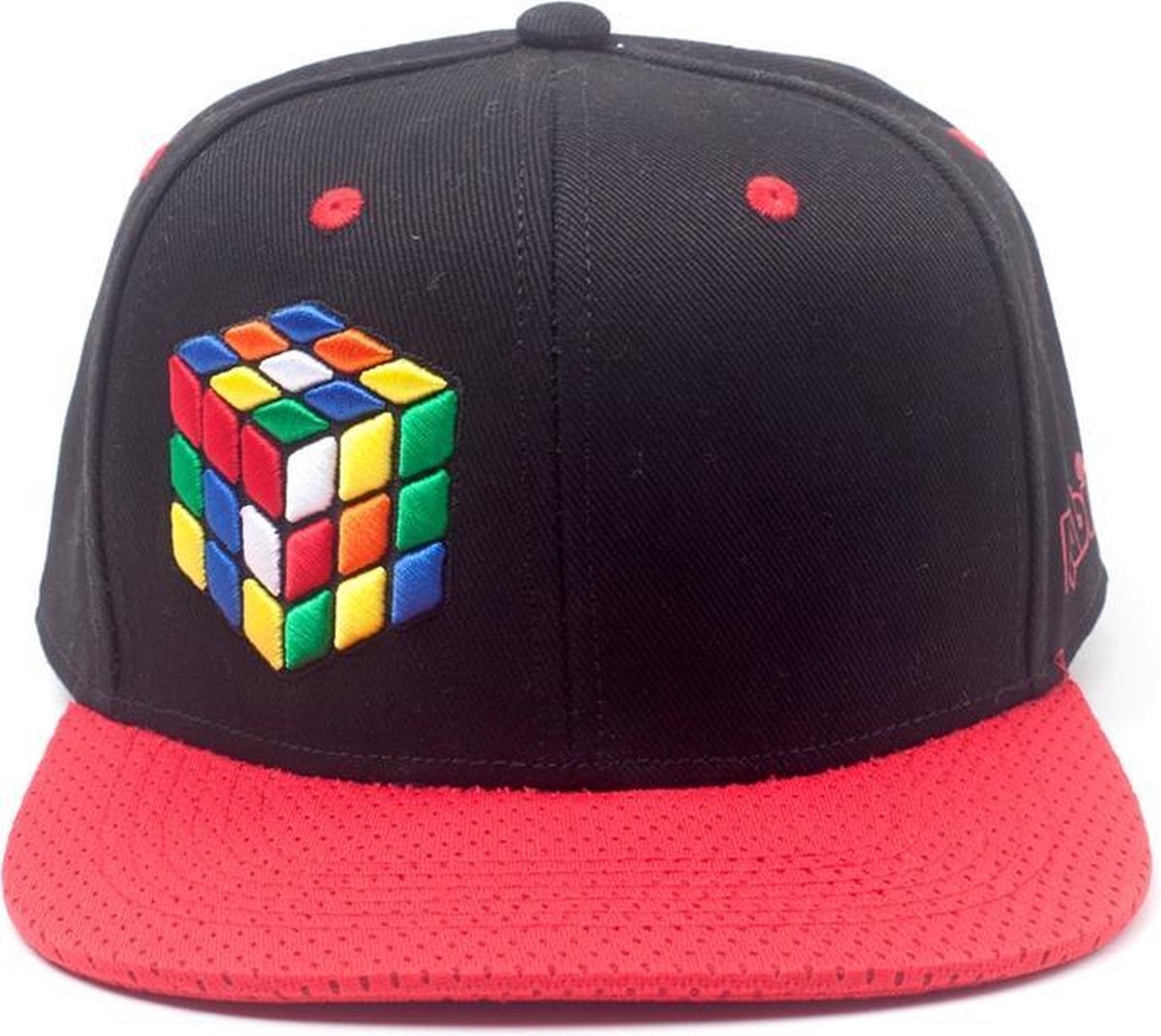 Rubik's Cube Snapback pet Coloured Rubik's Cube Zwart/Rood