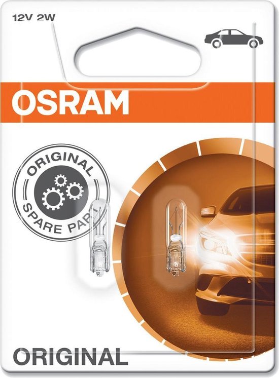 Korea Komkommer hypotheek Osram Original Halogeen autolampen - W2X4.6D (W2W) - 12V/2W - set à 2 stuks  | bol.com