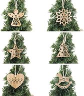 Ardran & Tookar Kerstboomversiering - Houten Ornamenten - 6 Ornamenten