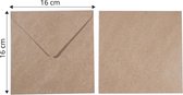 Florence Enveloppen - Stevige Kwaliteit - Kraft Bruin - Groot Vierkant - 25 stuks - 16 x 16cm