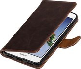 Mocca Pull-Up PU booktype wallet hoesje voor Huawei Honor 5A / Y6 II