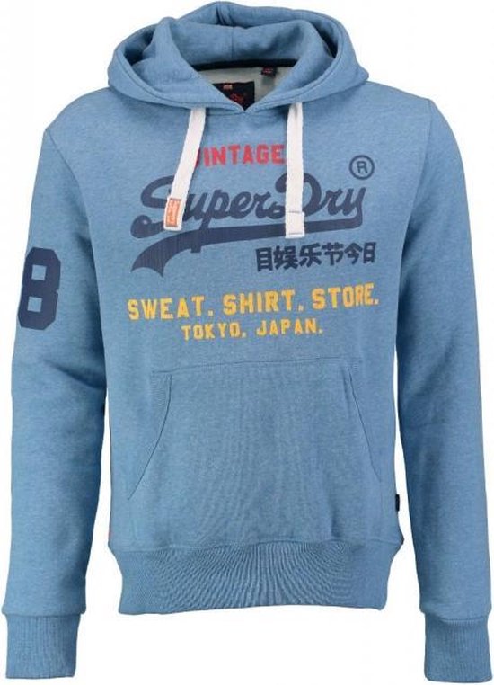 Superdry lichtblauwe sweater hoodie Maat - XL | bol
