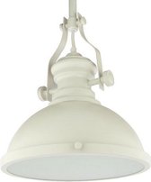 Vintage Hanglamp Wit - Met Glazen Diffuser - Ø 32 cm