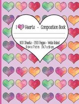 I Love Hearts Composition Book