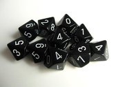 Chessex Opaque Black/white D10 Dobbelsteen Set (10 stuks)