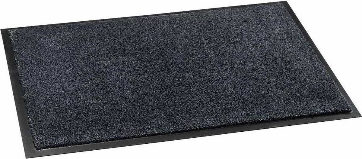 MD Entree - Deurmat - Schoonloopmat - Soft&Clean - 75 x 120 cm - Antraciet - Vloerkleed - Met antislip - Machine wasbaar - Vocht absorberend - Hoge dichtheid 600gr/m2