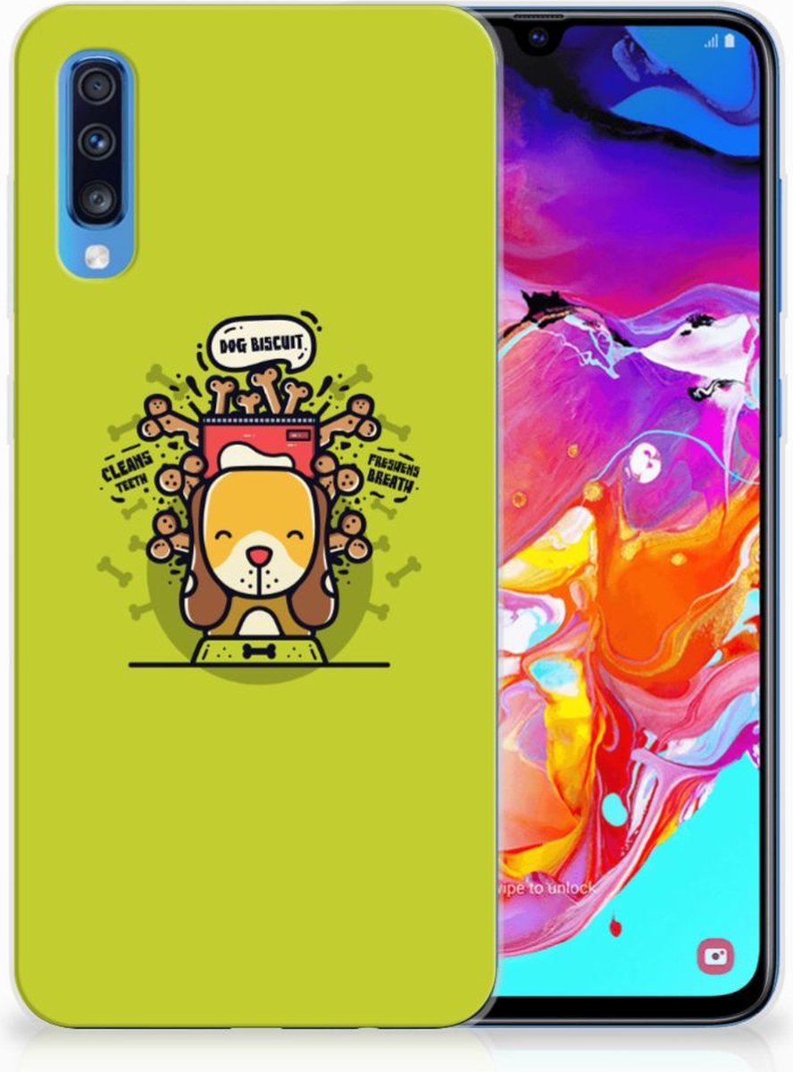 Samsung Galaxy A70 Telefoonhoesje met Naam Doggy Biscuit