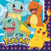 48x Serviettes à thème Pokemon Party Kids 33 x 33 cm - Serviettes à thème