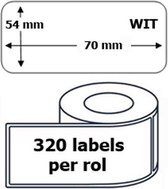 1x Dymo 99015 compatible 320 labels  / 54 mm x 70 mm / wit / papier