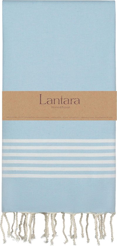 Lantara hamamdoek Provence Lichtblauw - 100x200cm - Saunadoek strandlaken strandhanddoek hamam handdoek reishanddoek