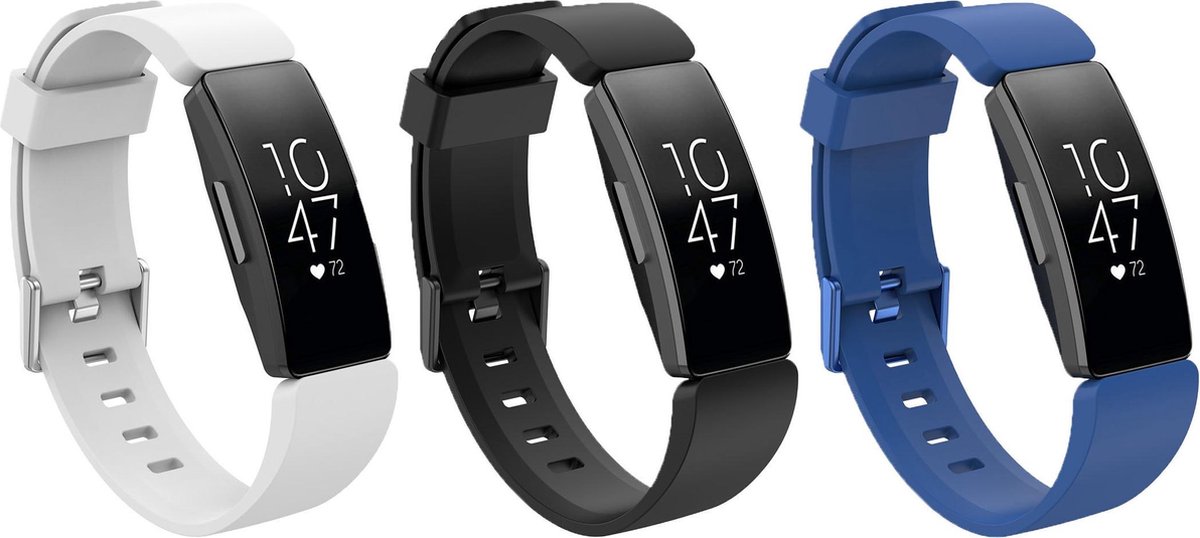KELERINO. Siliconen bandjes geschikt voor Fitbit Inspire (HR) - 3-pack - Small