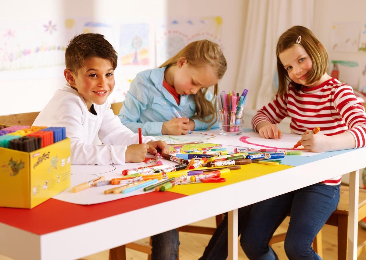 edding 14 FUNTASTICS - kleurstiften voor kinderen - set van 18 - ronde punt 3 mm - voor kleurplezier op papier en karton - afwasbaar van huid en textiel - zomervakantie - kindercadeau — afbeelding 16