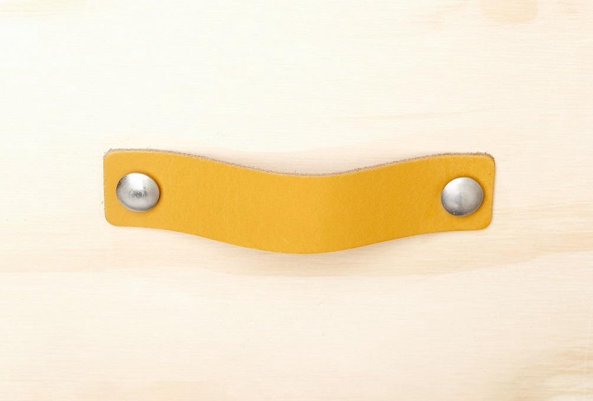 Leren handgreep Okergeel XL 18x3 cm