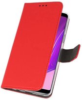 Booktype Telefoonhoesjes - Bookcase Hoesje - Wallet Case -  Geschikt voor Samsung Galaxy A9 2018 - Rood