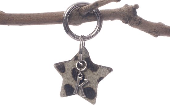 Porte-clés étoile avec lettre nom K.