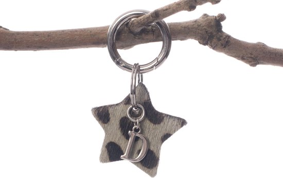 Porte-clés étoile avec lettre nom D.