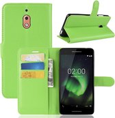 Book Case - Nokia 2.1 Hoesje - Groen