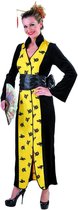 Chinese Kimono zwart/geel | Chinees kostuum dames maat L (42/42)