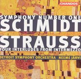 Schmidt: Symphony No 1; Strauss: 4 Interludes / Neeme Jarvi, Detroit SO