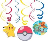 12x Décoration suspendue / spirales de rotor dans le thème Pokemon - Décoration de fête à thème pour fête ou anniversaire d'enfants