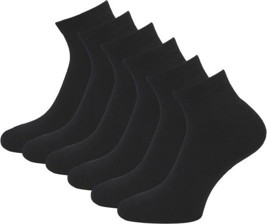 Herhaald Allerlei soorten krom 6 paar Quarter sokken - Badstof - Naadloos - Gold Label - Zwart - Maat  39-42 | bol.com