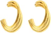 Behave® Dames oorbellen stekers goud-kleur 1,5cm