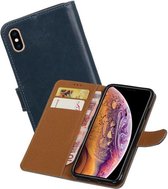 Zakelijke Bookstyle Hoesje voor iPhone XS Max Blauw