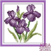 Borduur Pakket "JobaStores®" Bloem 007 11CT Voorbedrukt (21x21cm)