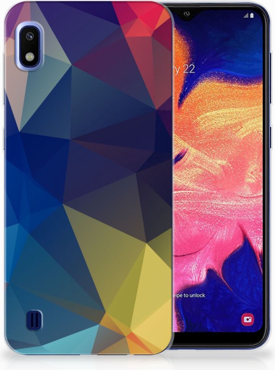 Samsung Galaxy A10 TPU Hoesje Polygon Dark