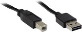 Easy-USB haaks naar USB-B kabel - USB2.0 - tot 0,5A / zwart - 2 meter