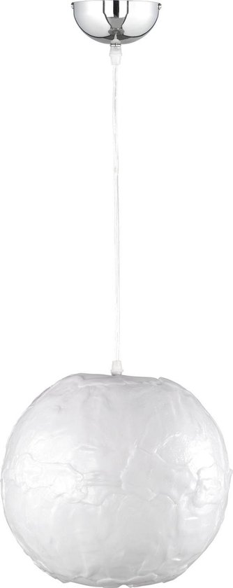 TRIO, Hanglamp, Landino 1xE27, max.28W Acryl, Wit, Armatuur: Metaal, Chroom  Ø:31,0cm,... | bol