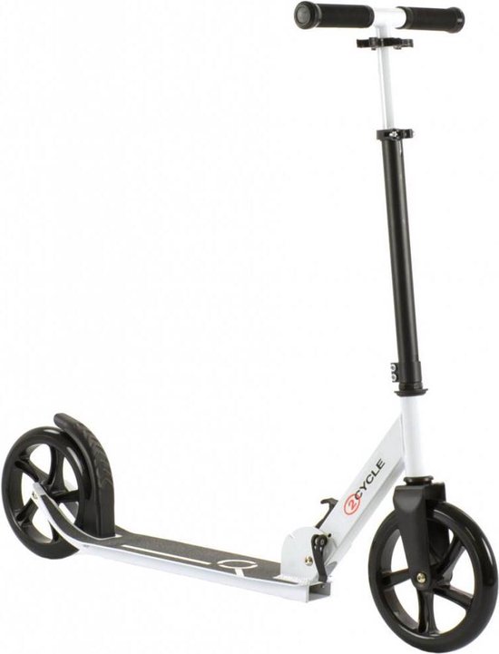 Step - Aluminium - Grote Wielen - 20cm -Zwart-Wit - - Scooter |