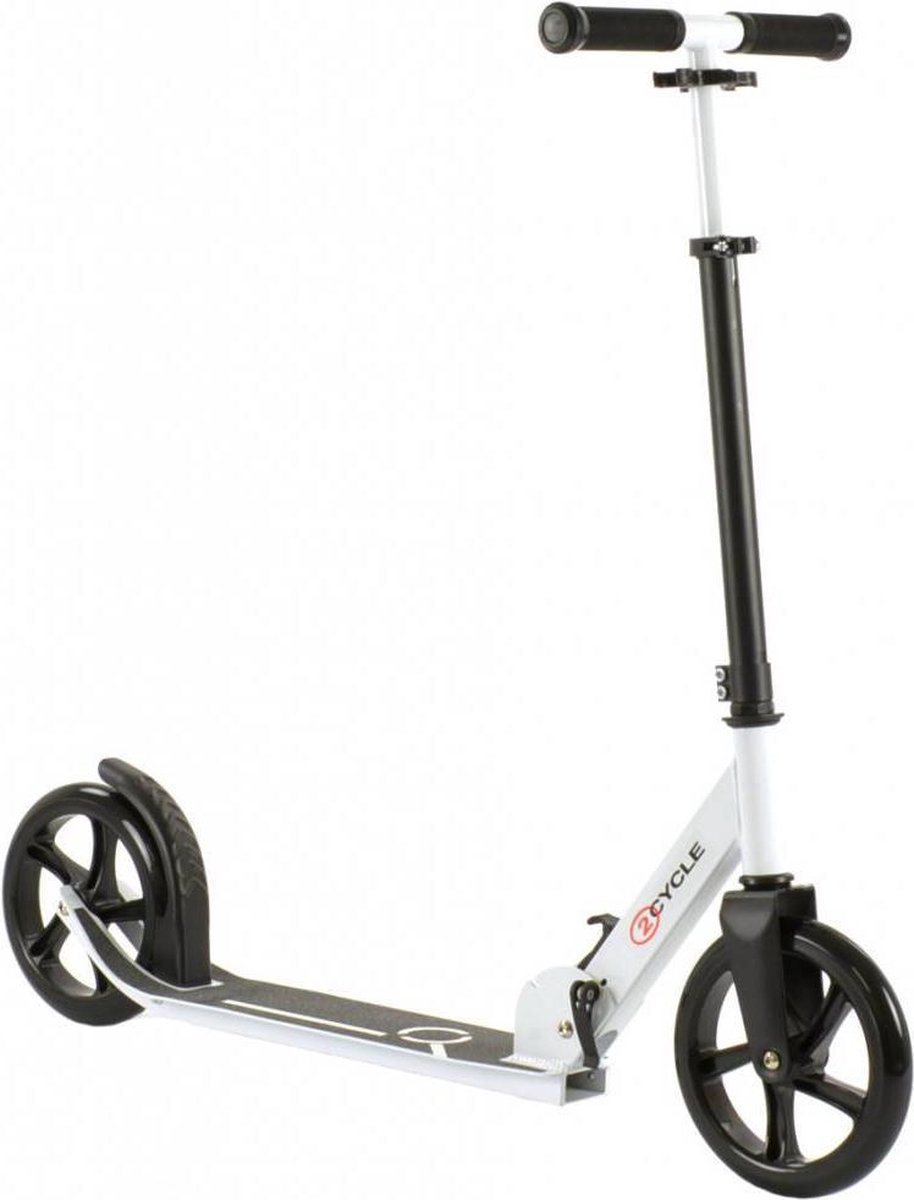 2Cycle Step - Aluminium - Grote Wielen - 20cm -Zwart-Wit - Autoped -  Scooter | bol.com