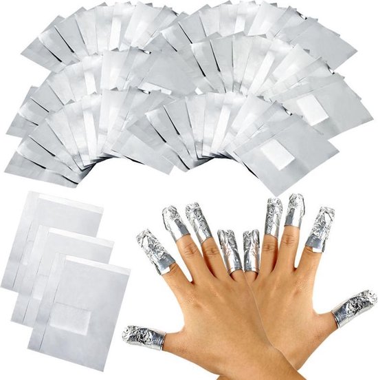 Gellak Remover folie – Gel nagellak verwijderaar – Aluminiumfolie | 100  stuks | bol