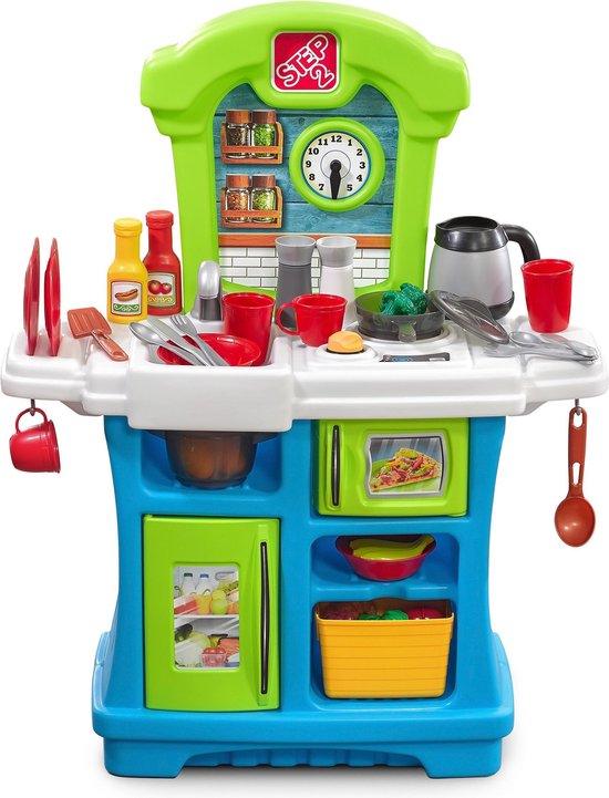 Bol Com Step2 Speelkeuken Little Cooks Kitchen Incl 21 Delige Accessoireset