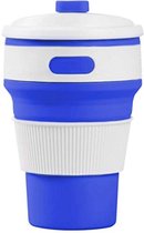 Opvouwbare Koffiebeker - Blauw – Koffie beker – 350 ML – Opvouwbaar – Camping beker – Siliconen Inklapbare Cup – Inklapbaar – Milieuvriendelijk – Koffie-to-go – Thermosbeker – Reisbeker – Cof