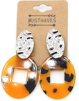 Oorhangers Panter - 6,5x3,5 cm - Zilverkleurig - Musthaves