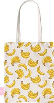 BEACHLANE - Katoenen tasje - Canvas Tote Bag Shopper - Bananas / Banaan / Bananen print - Schoudertas / Boodschappen tas